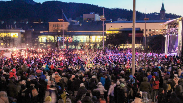 Bergen Norge - Bilde fra tidligere Lysfest Bergen