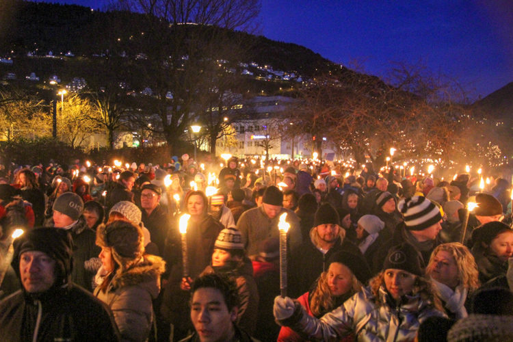 Bergen Norge - Bilde fra tidligere Lysfest Bergen